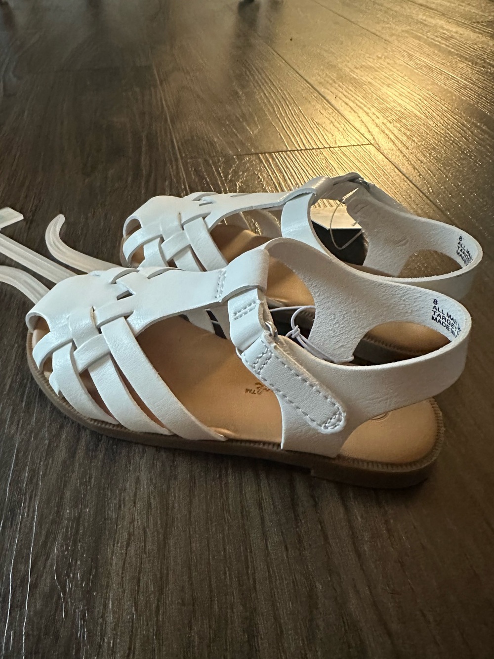 NWT Cat & Jack Toddler Size 8 White Woven Sandals - Picture 2 of 2